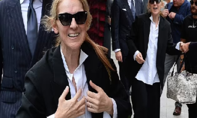 Celine Dion is in great spirits as she