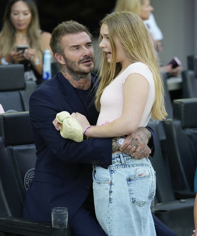 David Beckham With Daughter Harper