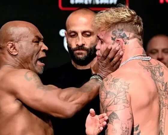 Mike Tyson vs Jake Paul: Tyson slaps Paul during final face-off at weigh-in