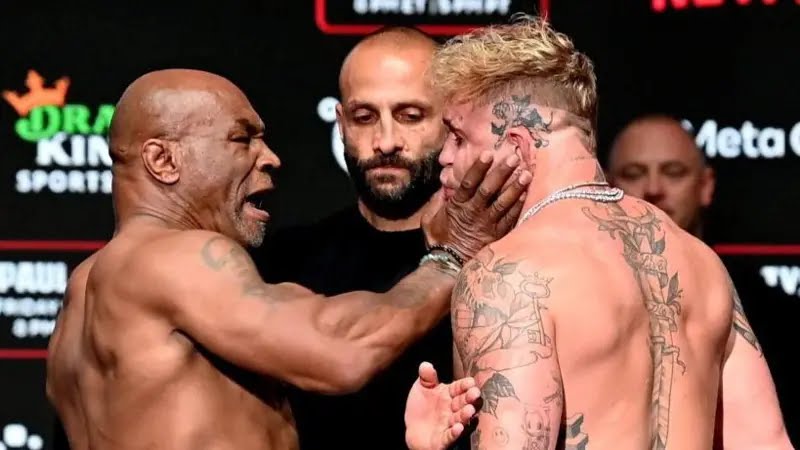 Mike Tyson vs Jake Paul: Tyson slaps Paul during final face-off at weigh-in