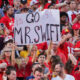 Kansas City Chiefs win by a toe (Taylor Swift), immediately Chiefs fans get creative with signs, including a 'Mr. Swift' poster... See more